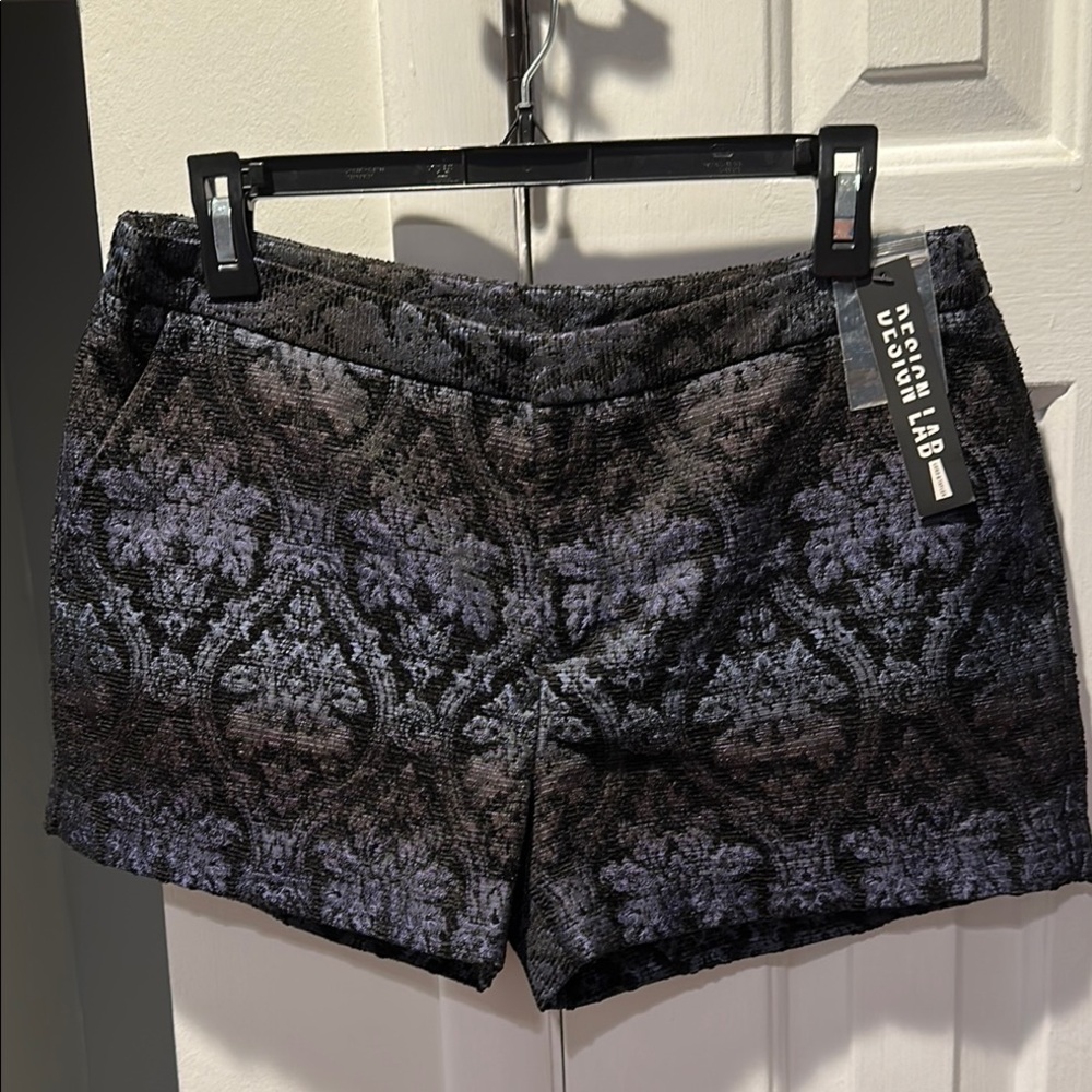 Design Lab Lord & Taylor High Waist Black and Gray Shorts